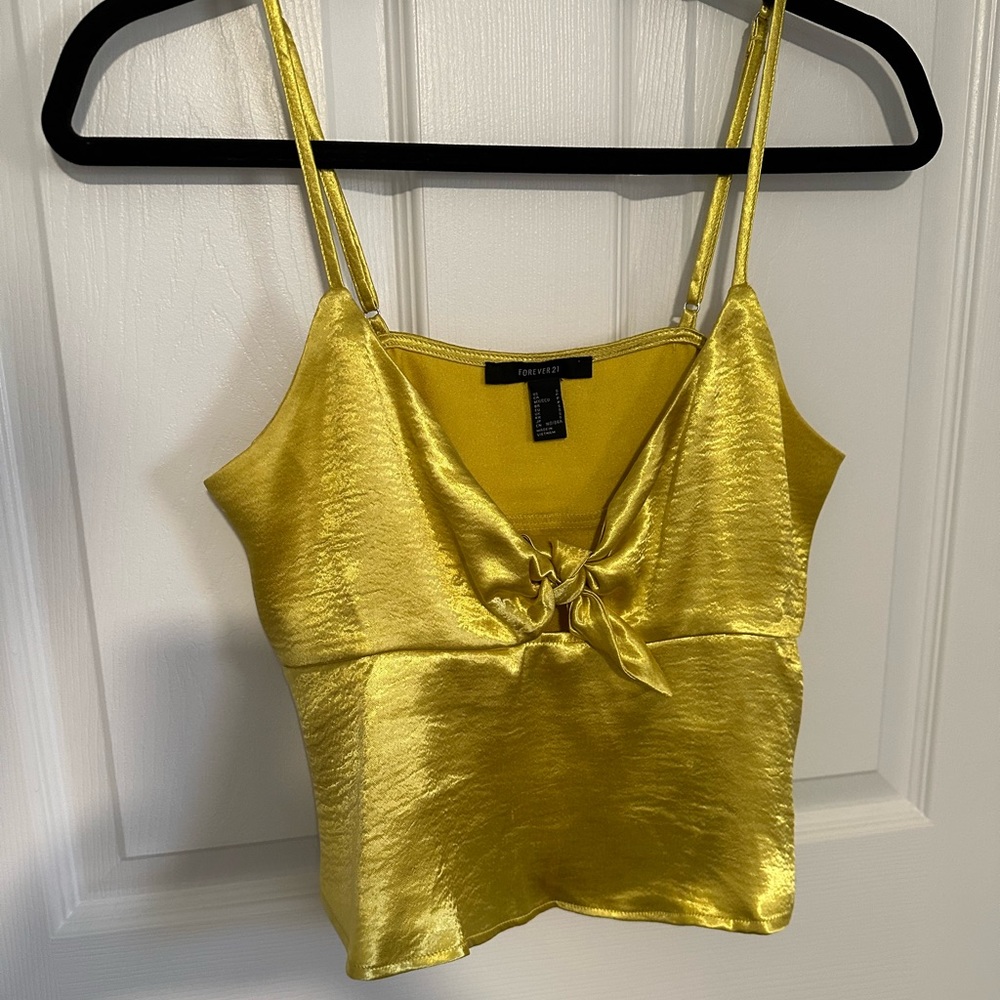 Shiny yellow tank top